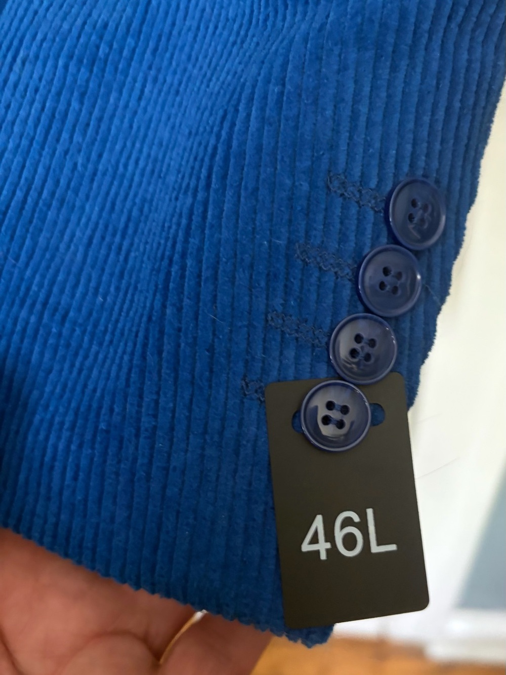 Men's Royal Blue Corduroy Sport Coat - Picture 4 of 5
